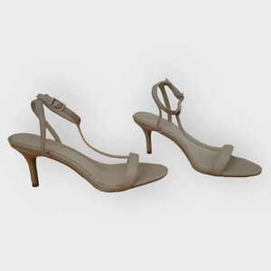 Calvin Klein “Lola” Nude Ankle-Strap Heels – Size 8